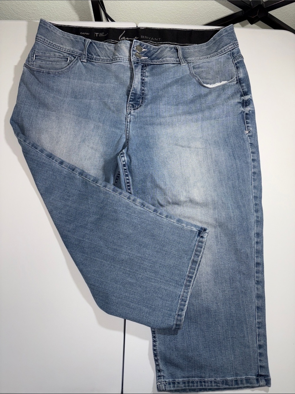 Lane Bryant 18 Light Blue Straight Leg capri Jeans #0038